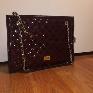 Moschino Genuine Patent Leather Burgundy Purse